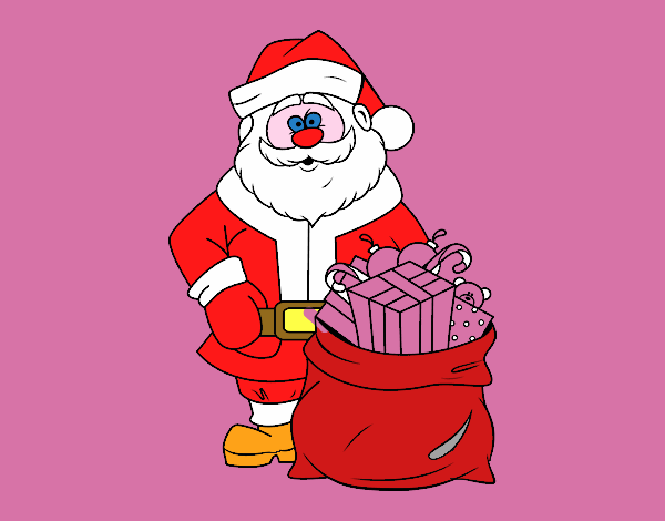 Papá Noel con bolsa de regalos