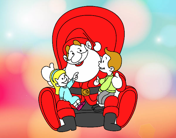 Santa Claus con niños