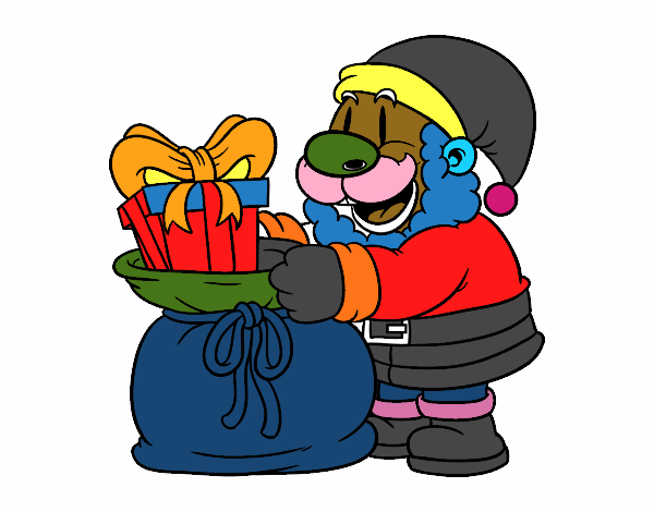 Santa Claus ofreciendo regalos