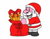 Santa Claus ofreciendo regalos