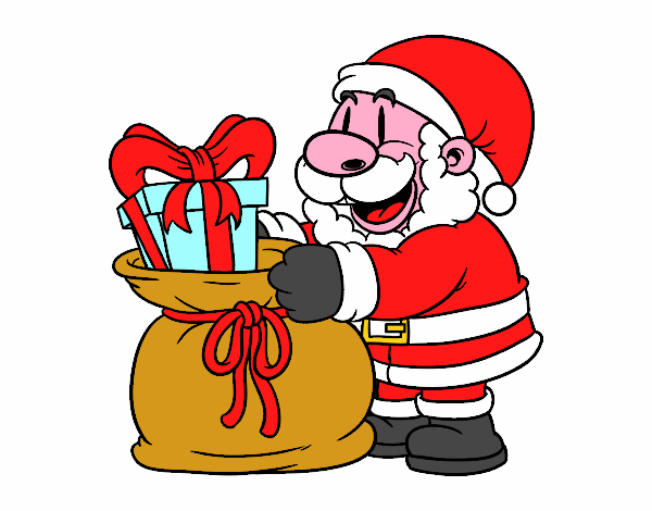 Santa Claus ofreciendo regalos