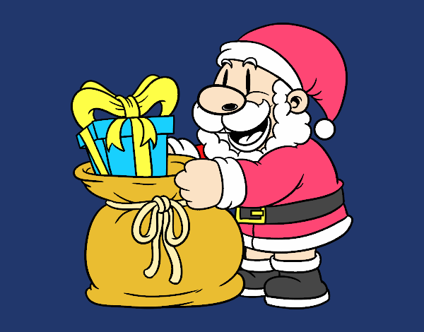 Santa Claus ofreciendo regalos