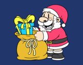 Santa Claus ofreciendo regalos