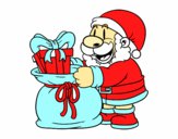 Santa Claus ofreciendo regalos