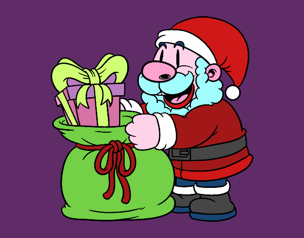 Santa Claus ofreciendo regalos