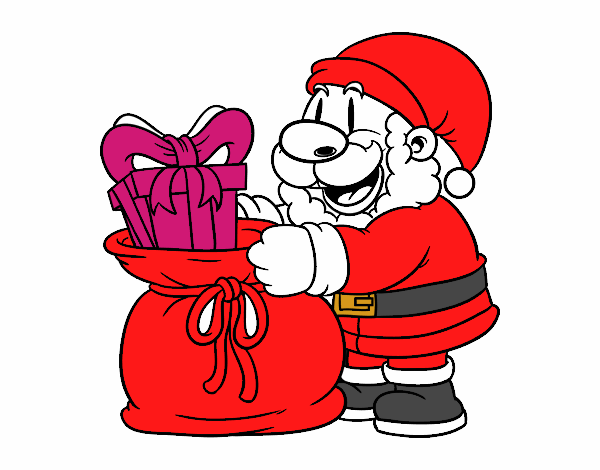 Santa Claus ofreciendo regalos