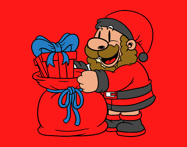 Santa Claus ofreciendo regalos