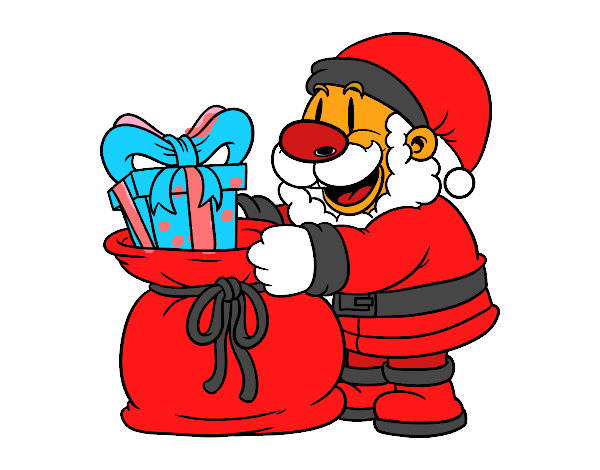 Santa Claus ofreciendo regalos