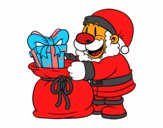 Santa Claus ofreciendo regalos