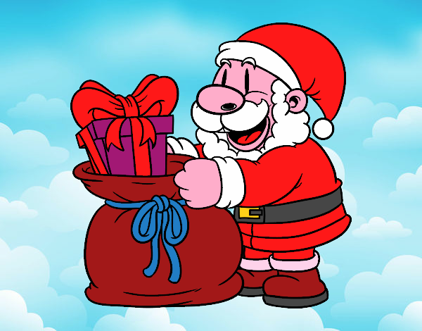 Santa Claus ofreciendo regalos