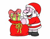 Santa Claus ofreciendo regalos