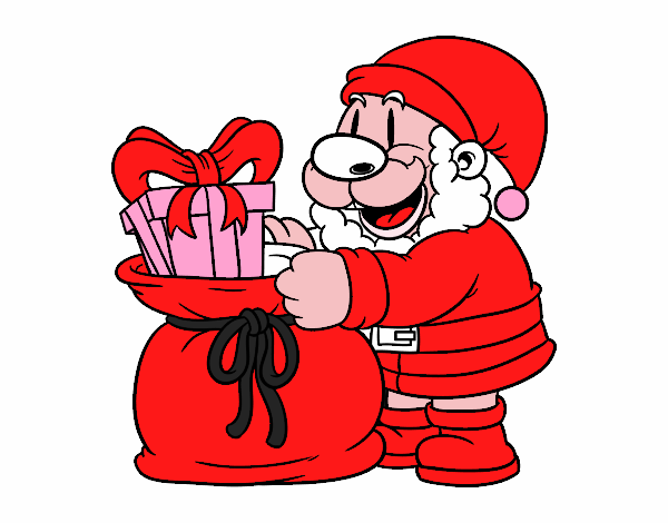 Santa Claus ofreciendo regalos