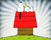 Dibujo Snoopy durmiendo pintado por angelito65