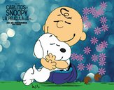 Snoopy y Carlitos abrazados