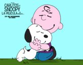 Dibujo Snoopy y Carlitos abrazados pintado por zacky