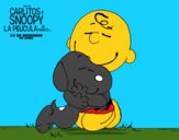Dibujo Snoopy y Carlitos abrazados pintado por borjagu
