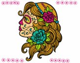 Dibujo Tatuaje de Catrina pintado por flowers