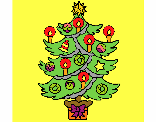 Árbol de navidad con velas