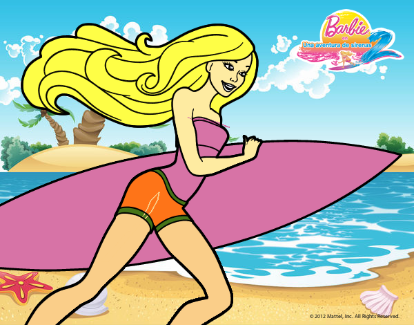 Barbie corre al agua