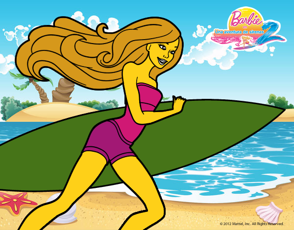 Barbie corre al agua