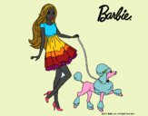 Barbie paseando a su mascota