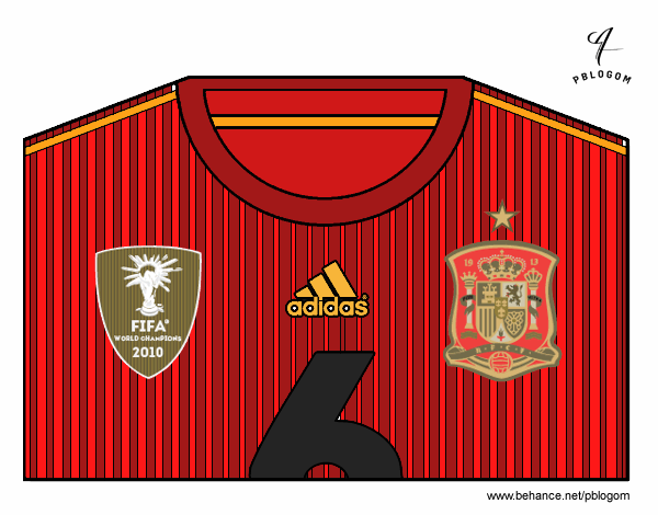 Camiseta del mundial de fútbol 2014 de España