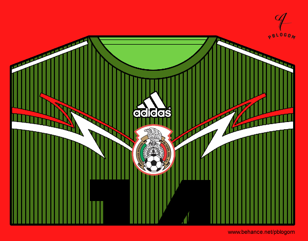 Camiseta del mundial de fútbol 2014 de México