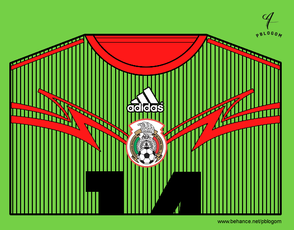 Camiseta del mundial de fútbol 2014 de México