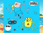 Finn y Jake escuchando música