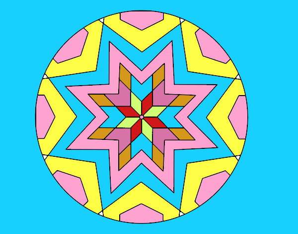 Dibujo Mandala mosaico estrella pintado por lollllll