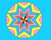 Dibujo Mandala mosaico estrella pintado por lollllll