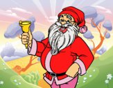 Dibujo Papá Noel con campana pintado por maica14