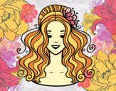 Dibujo Peinado recogido con flores pintado por JuanitaPaz