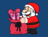 Santa Claus ofreciendo regalos