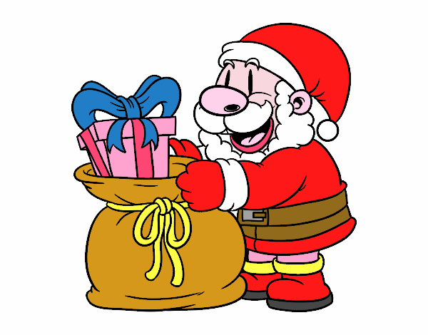 Santa Claus ofreciendo regalos