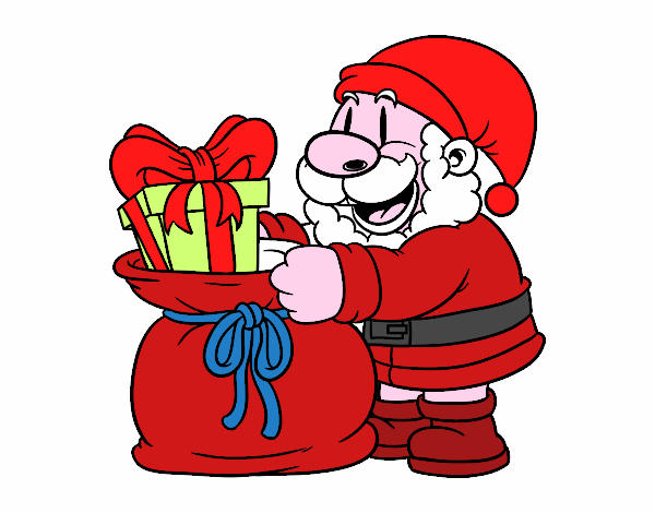 Santa Claus ofreciendo regalos