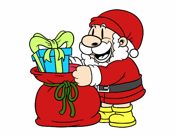 Santa Claus ofreciendo regalos