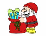 Santa Claus ofreciendo regalos