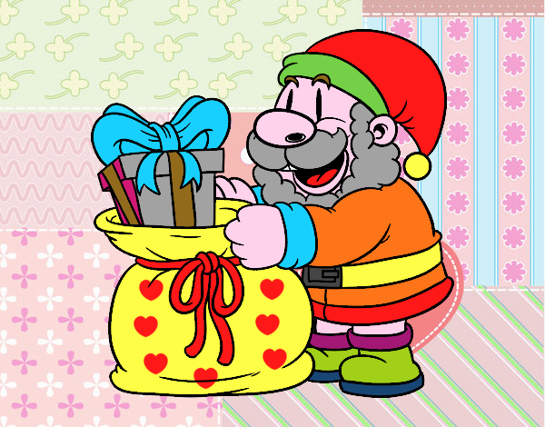 Santa Claus ofreciendo regalos