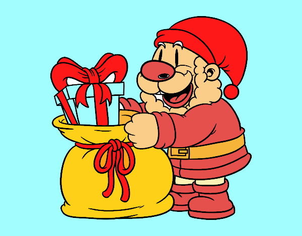 Santa Claus ofreciendo regalos