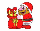 Santa Claus ofreciendo regalos