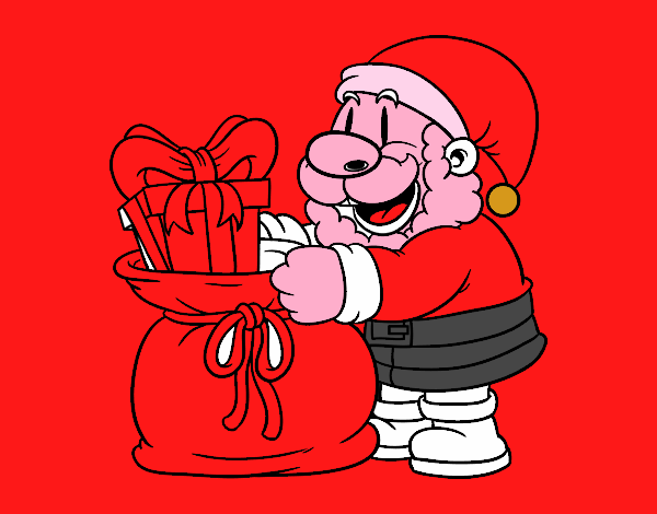 Santa Claus ofreciendo regalos