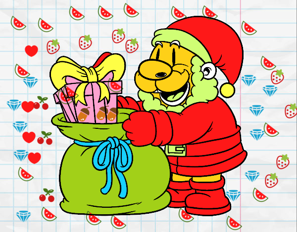 Santa Claus ofreciendo regalos