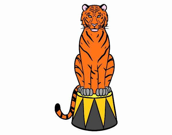 Dibujo Tigre de circo pintado por sharith