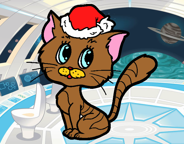 Un gato navideño