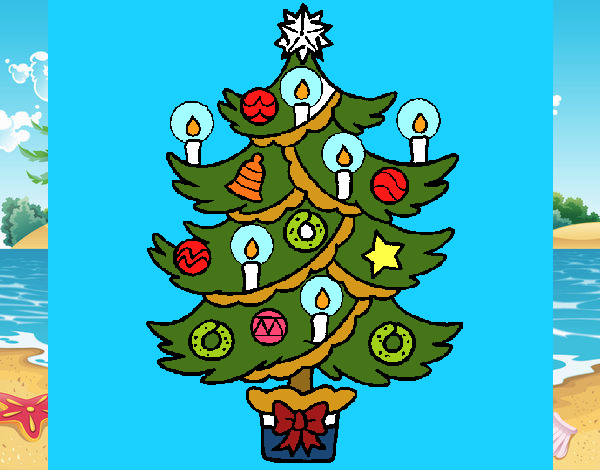 Árbol de navidad con velas