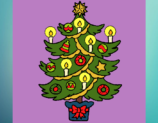 Árbol de navidad con velas