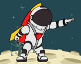 Astronauta con cohete