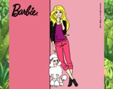 Barbie con cazadora de cuadros