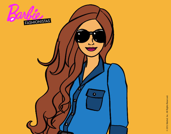 Dibujo Barbie con gafas de sol pintado por Bonell